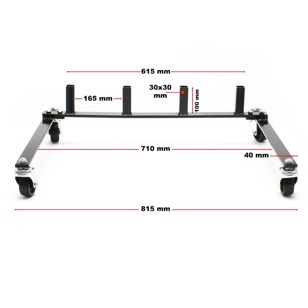 Supporto mobile per rack di stoccaggio per 4 carrelli con martinetto idraulico rack di trasporto 16_0002928