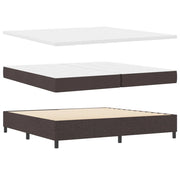 Letto a molle con materasso Marrone scuro 200 x 200 cm Tessuto