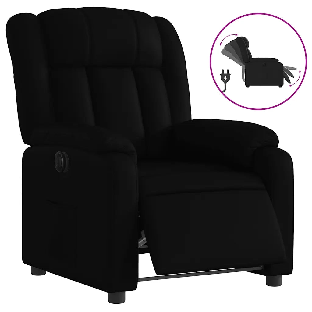 Divano Sedia-Poltrona Reclinabile Elettrica Nera in Similpelle 759918