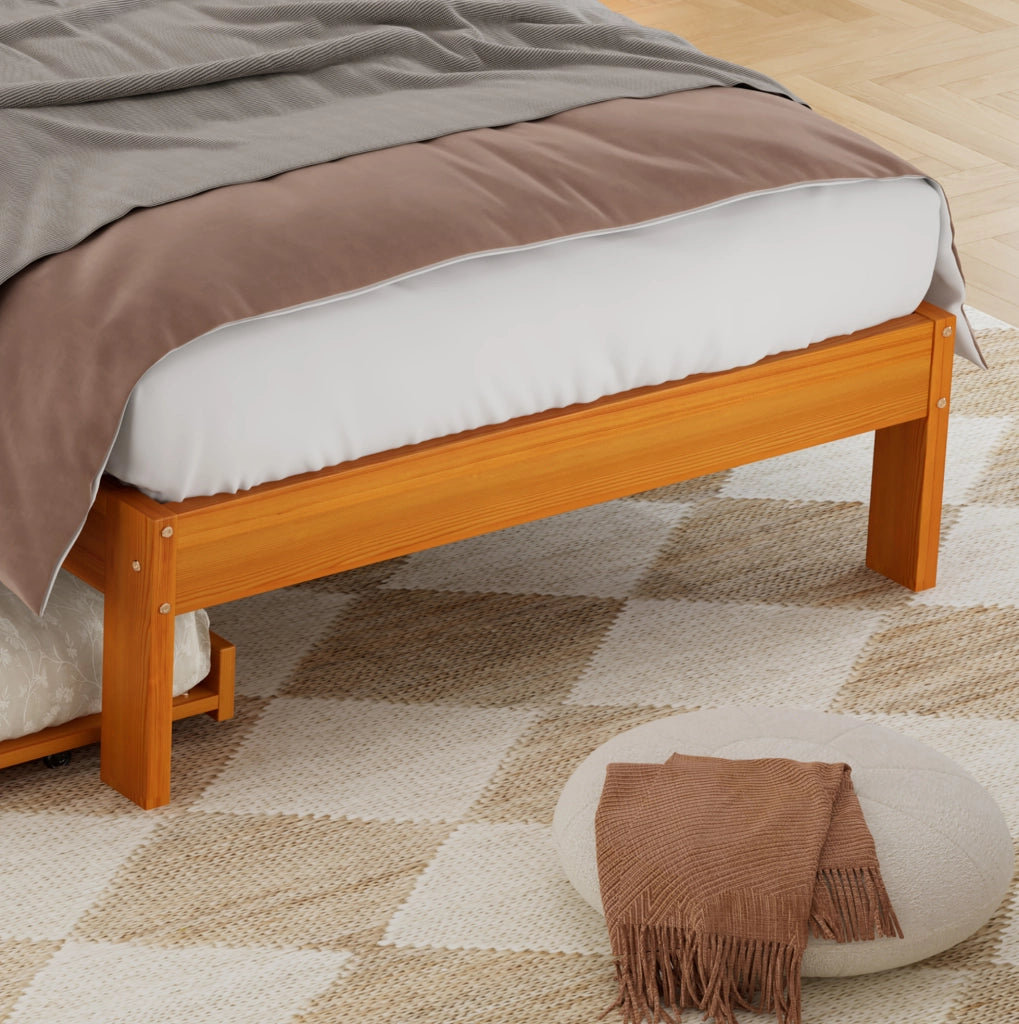 LETTO 90x200 cm con letto estraibile 90x190 cm legno naturale