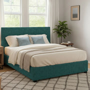 Worthing, Letto Matrimoniale Sfoderabile Made in Italy, Verde Petrolio