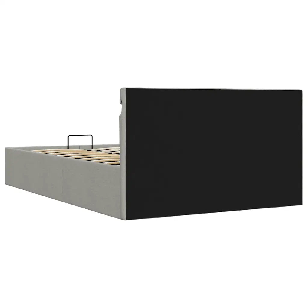 Giroletto con Contenitore e LED Grigio Chiaro Tessuto 120x200cm 285608