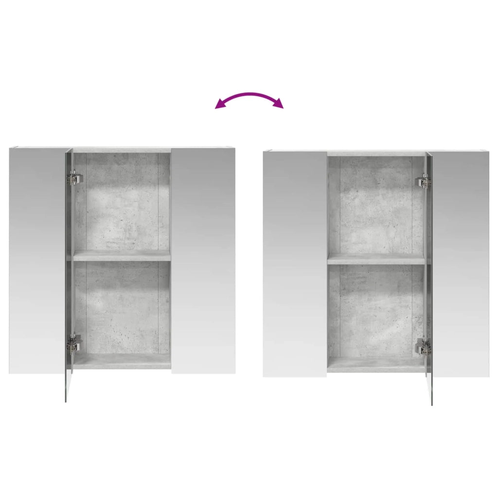Mobiletto per specchio da bagno Grigio cemento