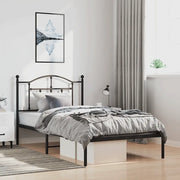 Giroletto con Testiera in Metallo Nero 100x190 cm