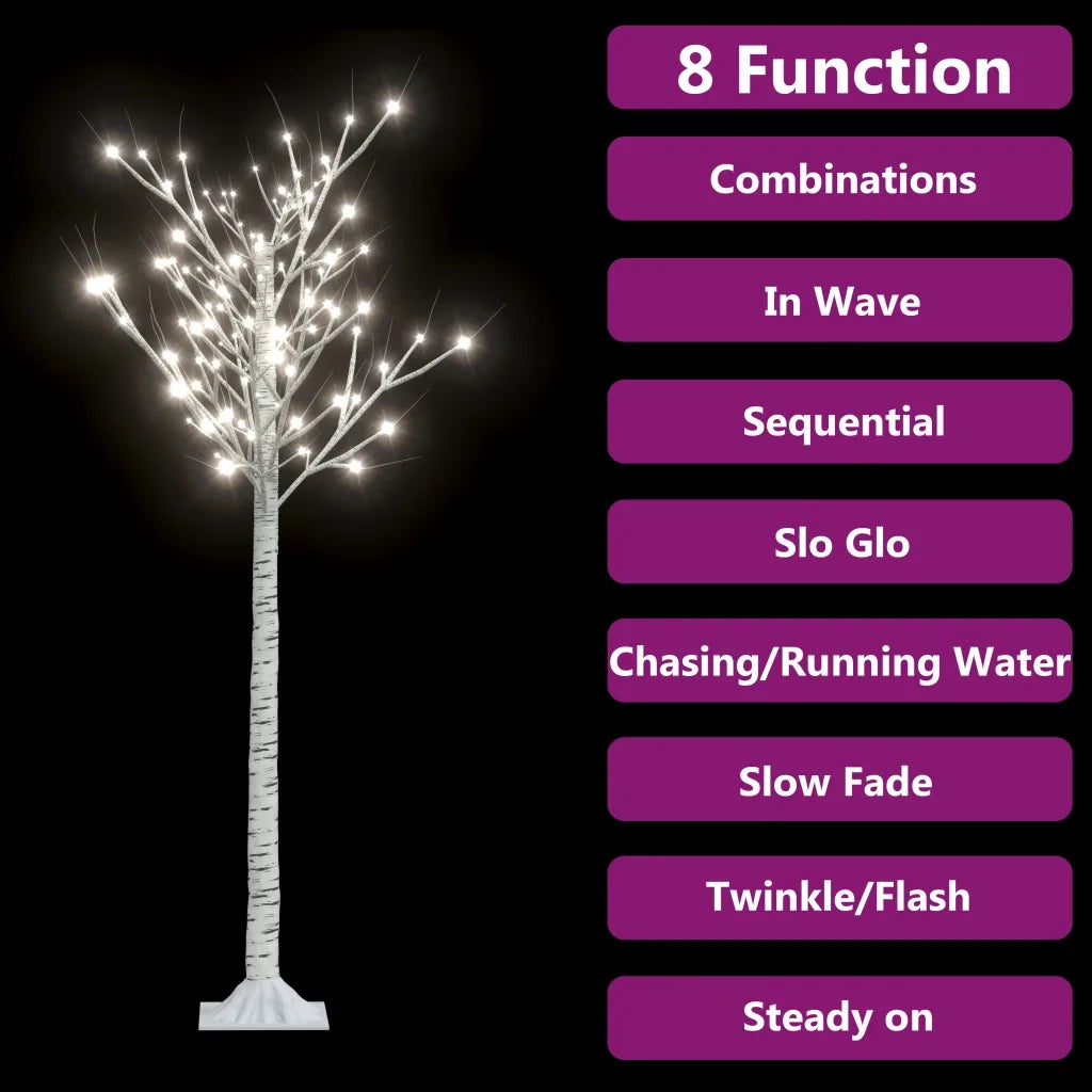 Albero Natale 156 LED 1,5m Salice Bianco Freddo Interno Esterno 332955