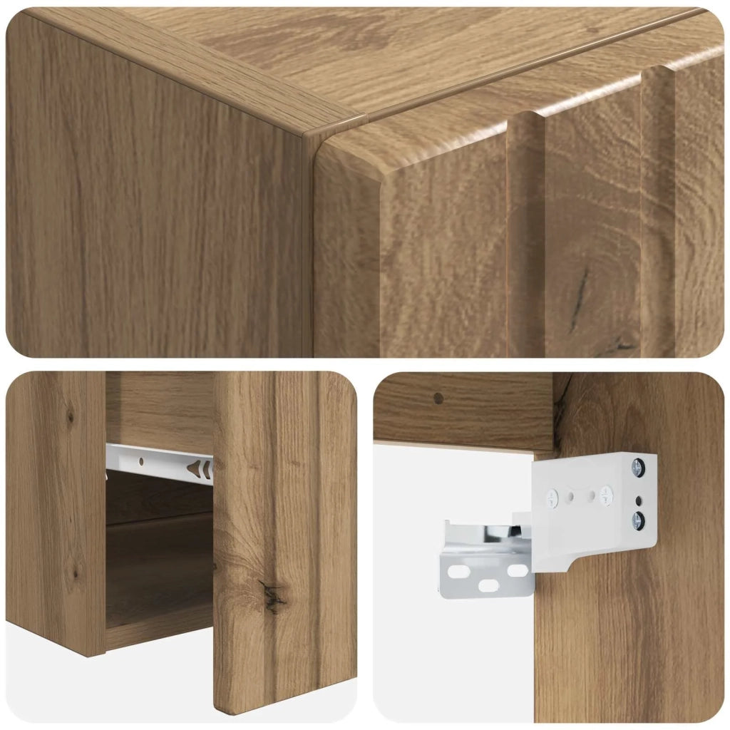 Set di Armadi da Bagno 3 pz Rovere Artigianale 3405756