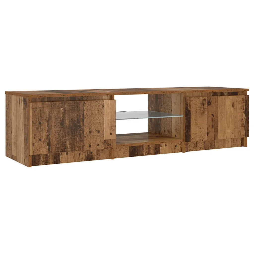 Mobile Porta TV con LED Legno Antico 140x40x36 cm Multistrato