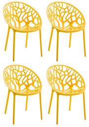 Set 4 sedie da giardino HOPE giallo