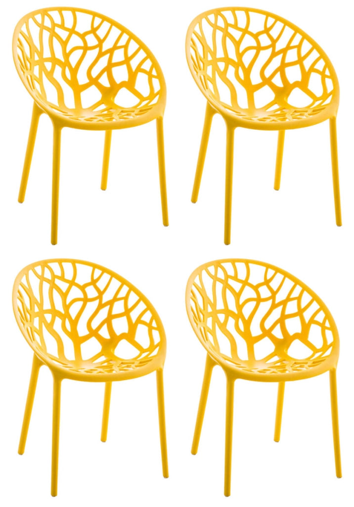 Set 4 sedie da giardino HOPE giallo