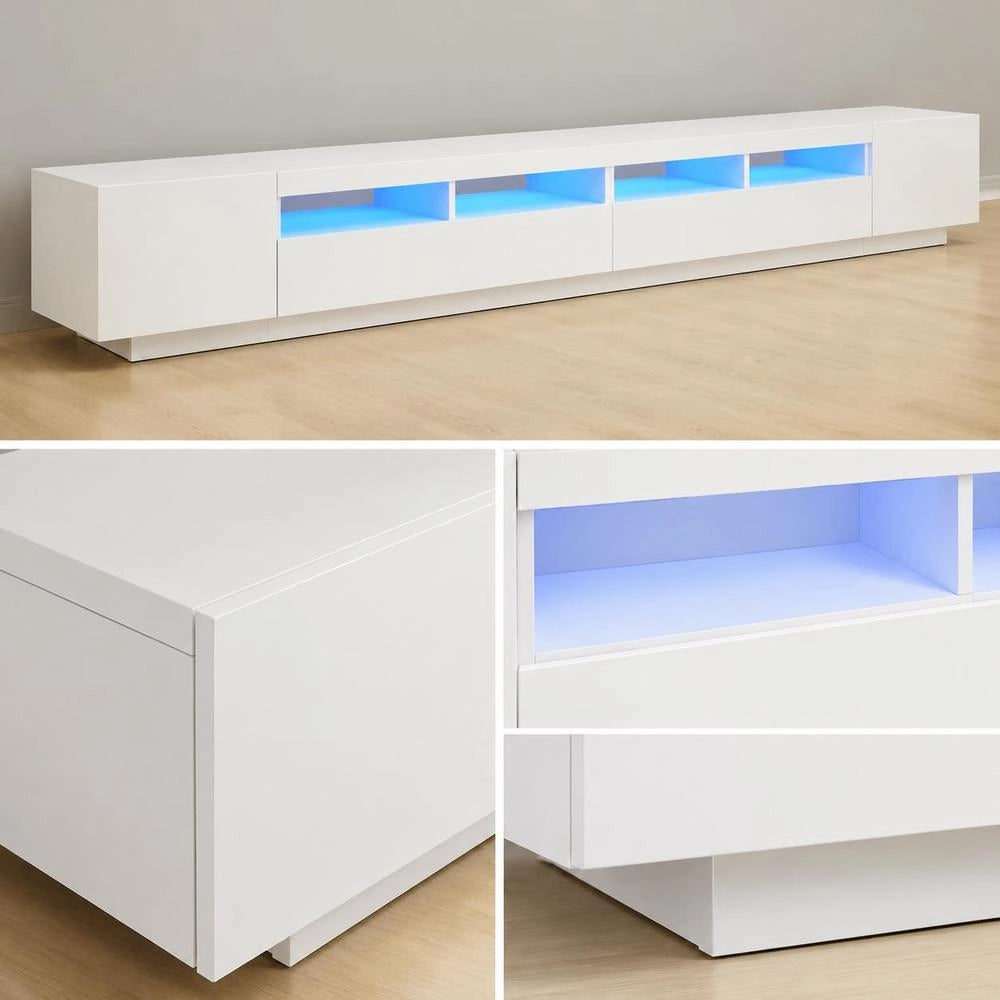 TV Cabinet With LED Lights White 300x35x40 Cm