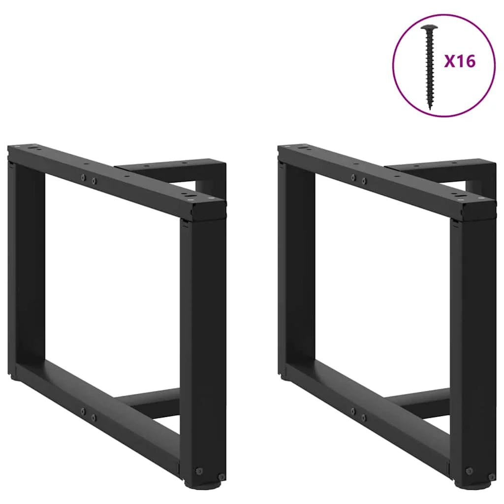 Set di 2 gambe per tavolino a forma di T con piedini regolabili 60 x 25 x 43 cm acciaio nero 02_0057301