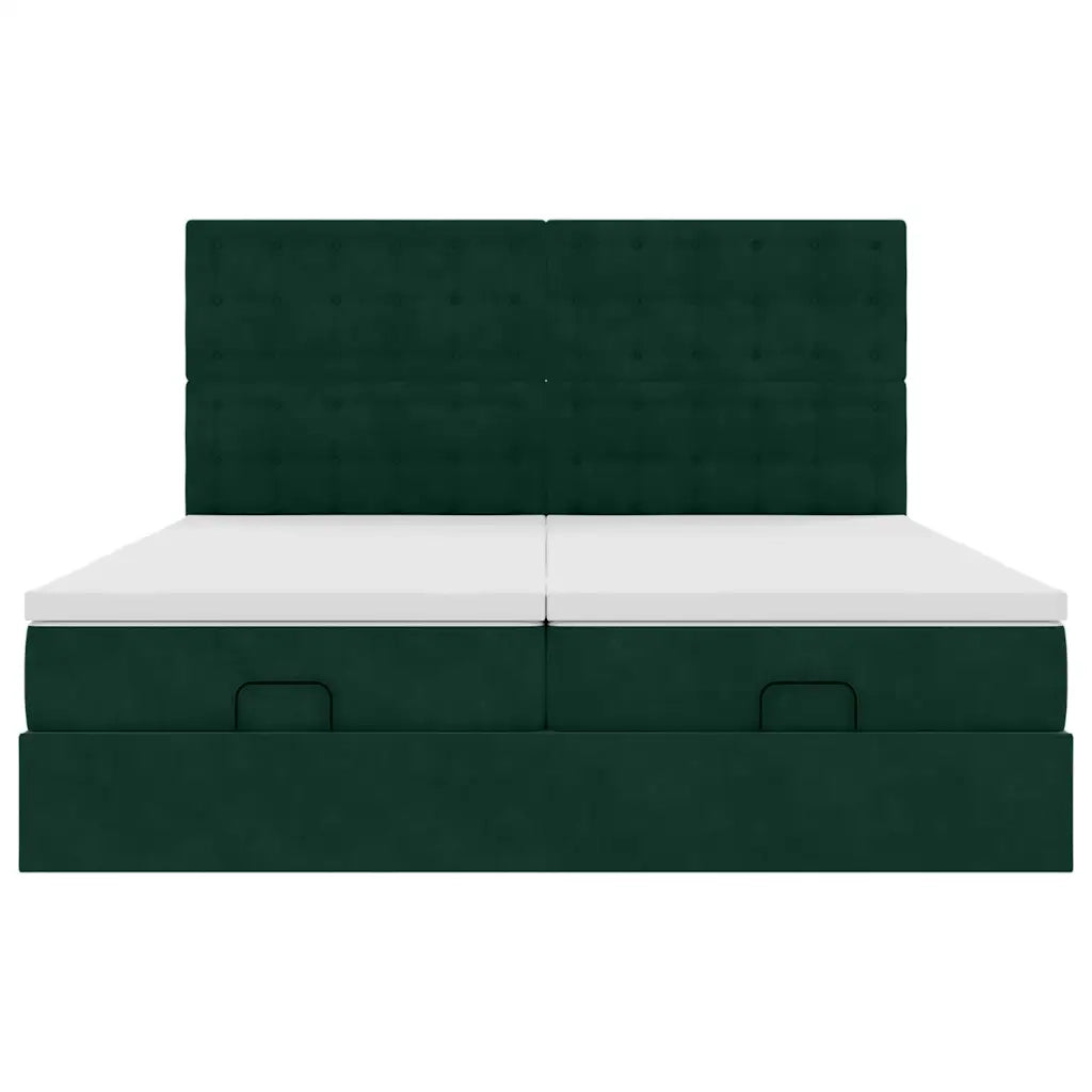 Struttura Letto Pouf con Materassi 160x200 cm Velluto