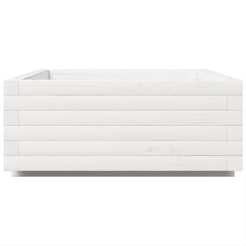 Fioriera da Giardino-Vaso da Esterno Bianca 90x60x26,5cm Legno Massello di Pino