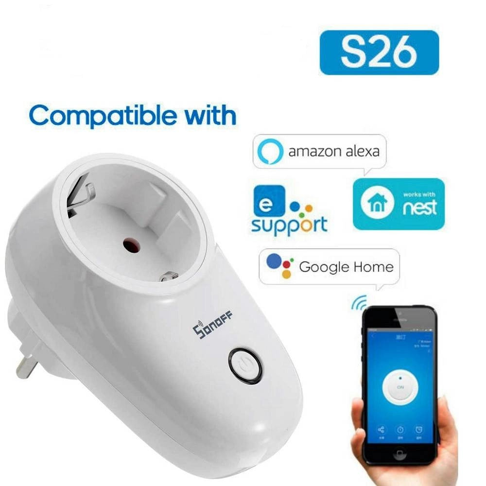 Trade Shop - Presa Intelligente Wi-fi Google Home Smart Home Domotica Casa Sonoff S26 -