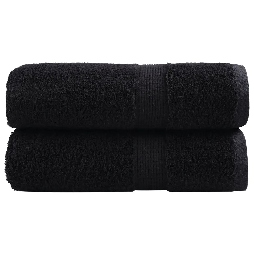 Asciugamani per Ospiti SOLUND 2 pz Neri 30x50 cm 600 g/mÂ²
