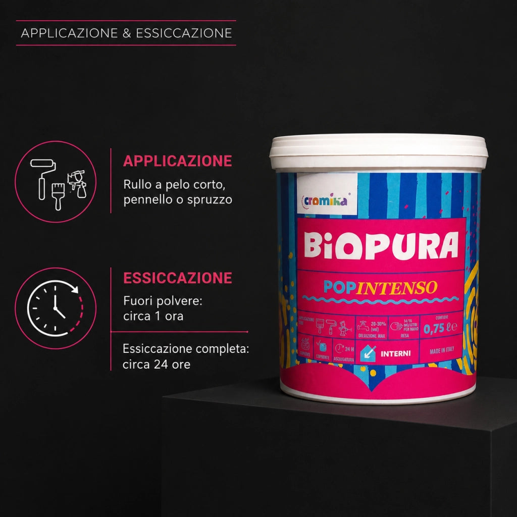 Popintenso palestra e decori interni pittura murale lavabile e coprente cromika *** formato 0,750 lt, colore- nero me...