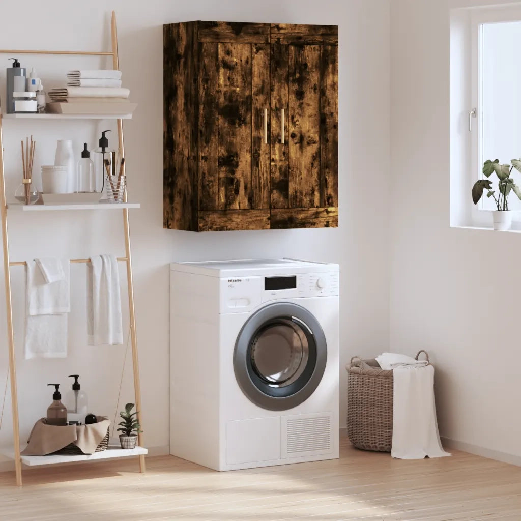 Armadietto a Muro | Mobile a Parete Rovere Fumo 69,5x34x90 cm in Legno Multistrato