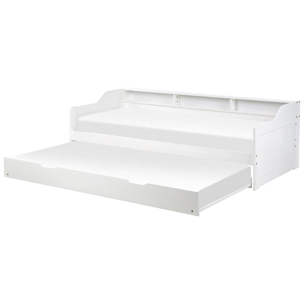 Letto a scomparsa in pino bianco con struttura in velluto UE misura singola 90 x 200 cm Telaio a doghe Extra Telaio a scomparsa