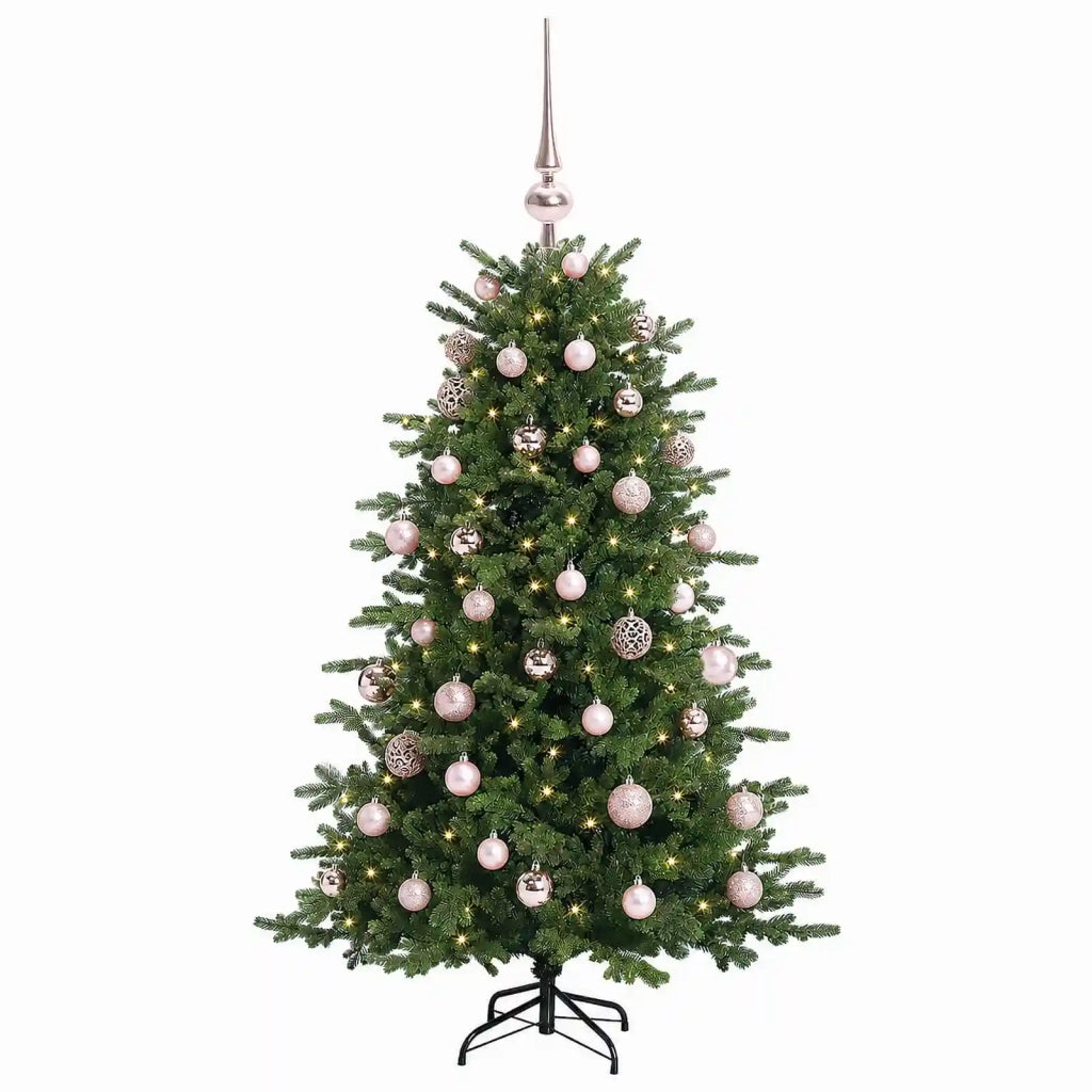 Albero di Natale artificiale con palline 120 cm 150 LED 3465789