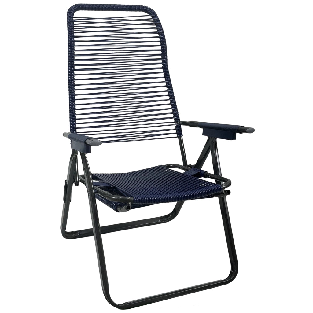 Marvin Sdraio Cordonata con Poggiapiedi Sedia a Sdraio da Giardino Filo in Pvc Pieghevole Metallo Poltrona Relax da  Blu
