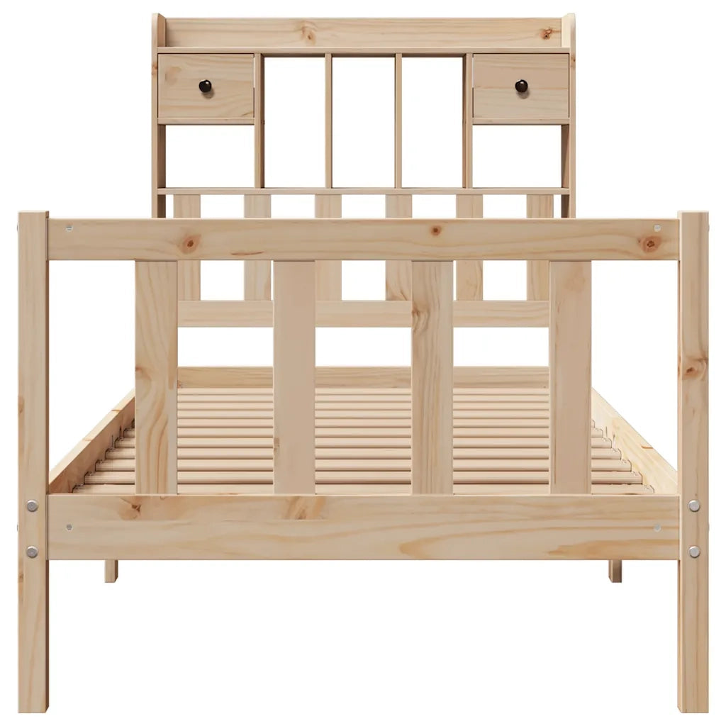 Giroletto con Libreria senza Materasso 75x190 cm in Legno Pino 3321727