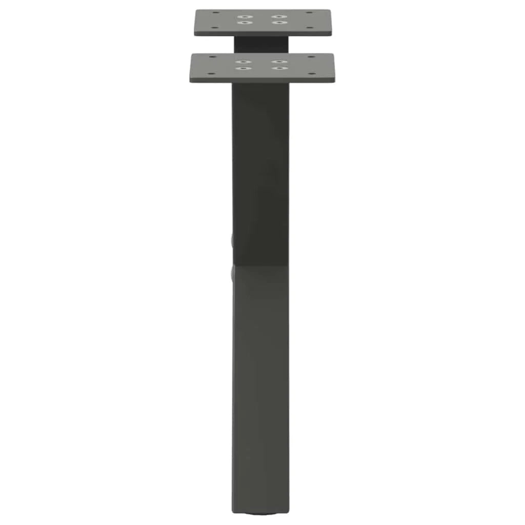 Set di 2 gambe per tavolino a forma di X 37 x 30 cm supporto robusto con piedini regolabili acciaio antracite 02_0057149