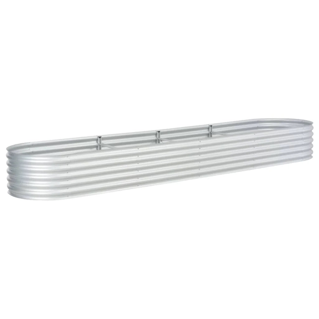 Fioriera rialzata piante fiori giardino 400 x 80 x 44 cm acciaio zincato argento 02_0001050