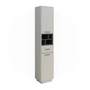Armadio per il bagno Beatrice Grigio/Antracite 38 x 190 cm Con ante, cassetti e scomparti Vicco