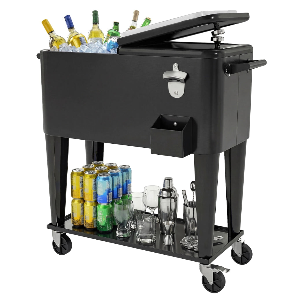 Carrello Frigo ¨C Zephmum ¨C Nero, Plastica e Acciaio, 91x39x84.5 cm