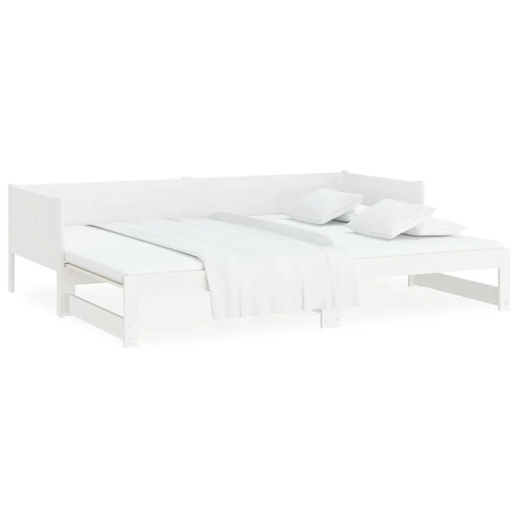 Dormeuse Estraibile Bianca Legno Massello di Pino 2x(90x190) cm cod mxl 58479