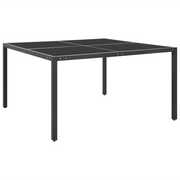 Tavolo da Giardino Antracite 130x130x72 cm in Acciaio e Vetro cod mxl 34176