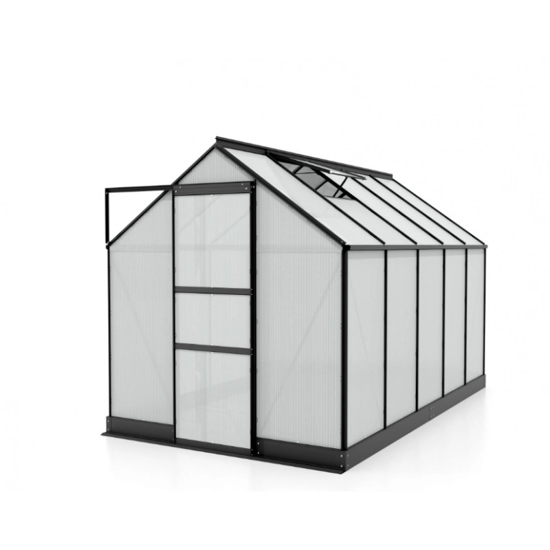 Serra da Giardino Vitavia Apollo 6200 195x323x207 cm in Alluminio Nero e Policarbonato con Fondamenta