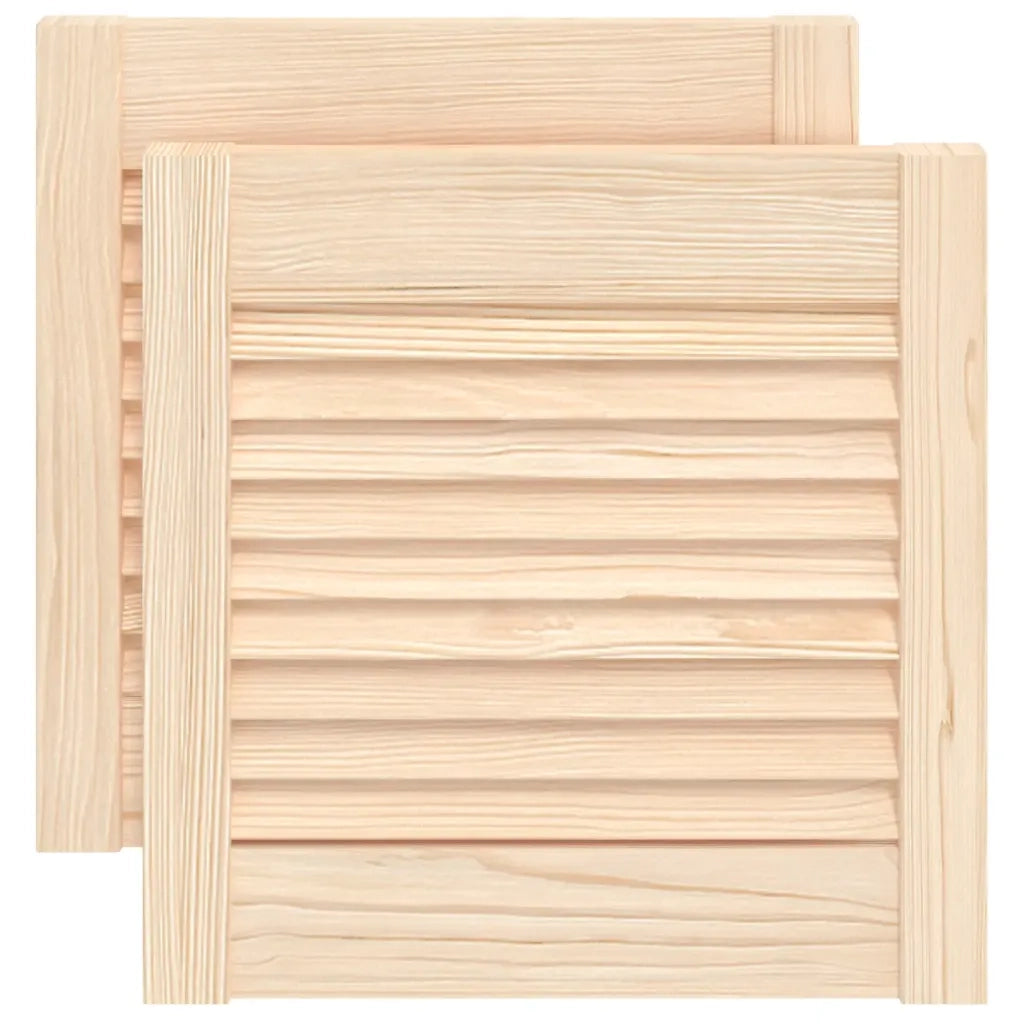 Ante con Design a Lamelle 2 pz 39,5x39,4 cm in Legno di Pino 151107