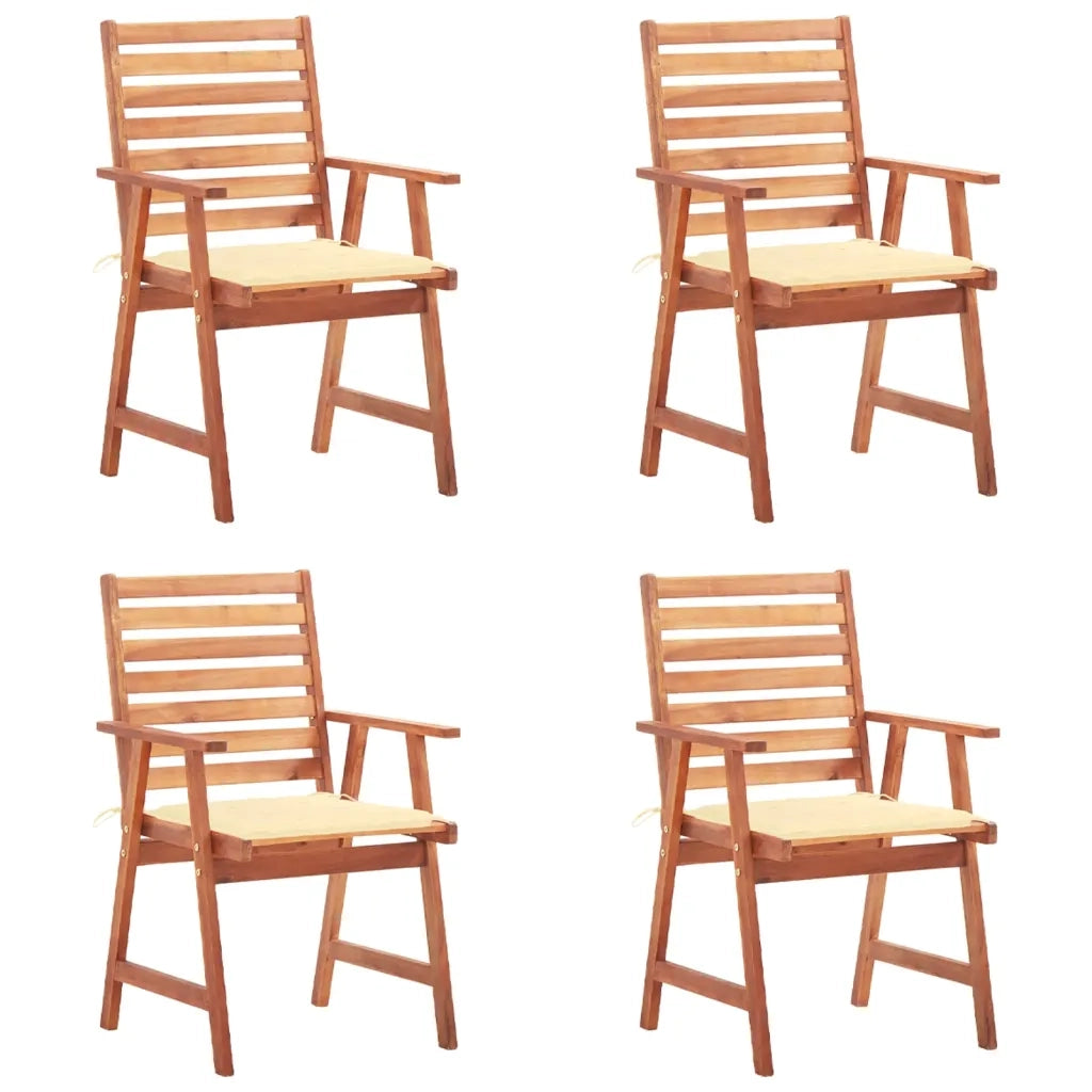 Sedie da Pranzo da Esterni con Cuscini 4 pz Massello di Acacia cod mxl 8550