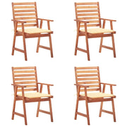 Sedie da Pranzo da Esterni con Cuscini 4 pz Massello di Acacia cod mxl 8550