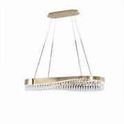 Trade Shop - Lampadario Led A Sospensione Oro 45w Con Cristalli Contemporaneo Luce Fredda B77 -