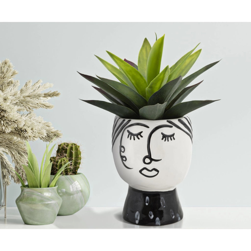 Vaso Decorativo Viso 32, Bianco, Porcellana, 14x14x18,2 cm