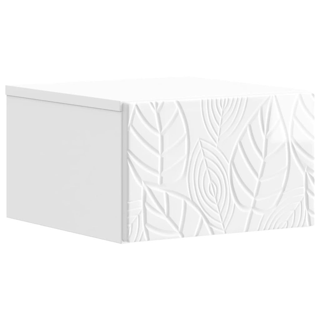 Tavolino da Parete Laterale Bianco Lucido 34,5 x 33 x 20 cm 898773