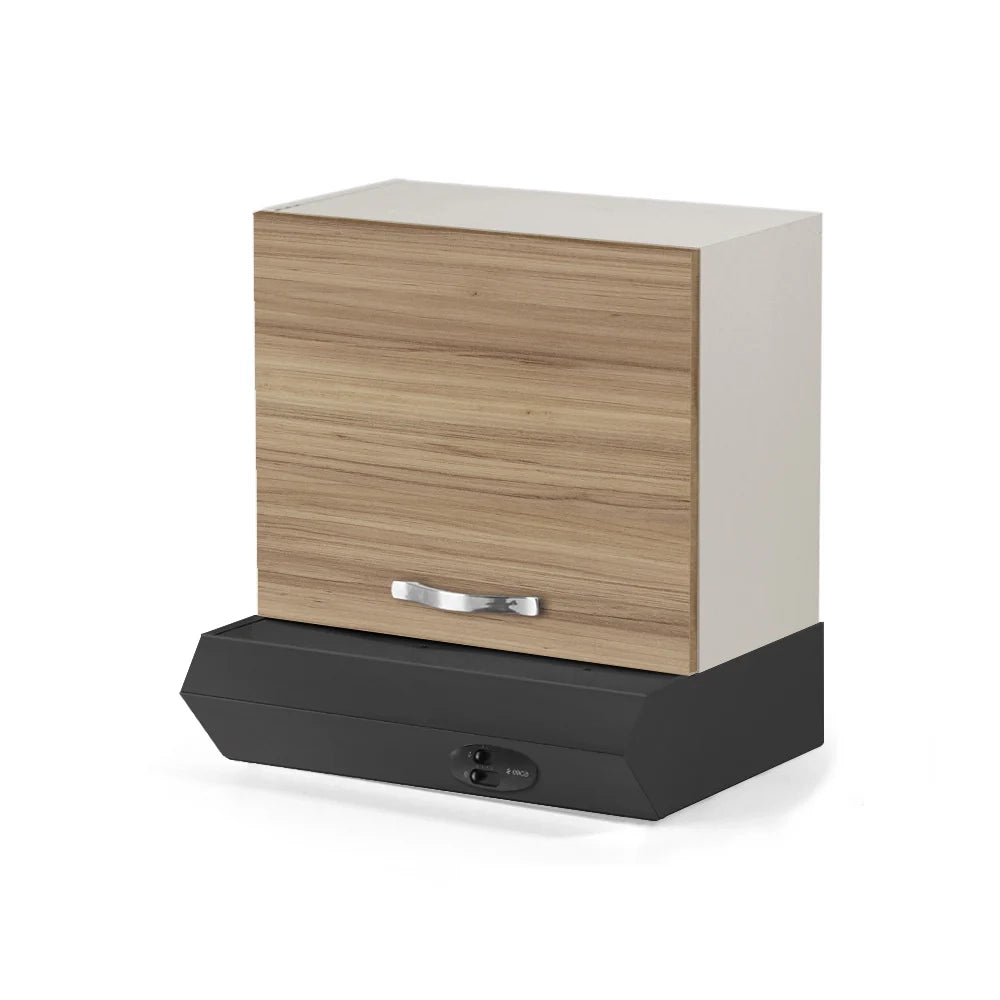 Pensile Cappa per cucina componibile da 60 cm con un'anta linea MAKA, realizzato in legno 100% MADE IN ITALY, colore Noce