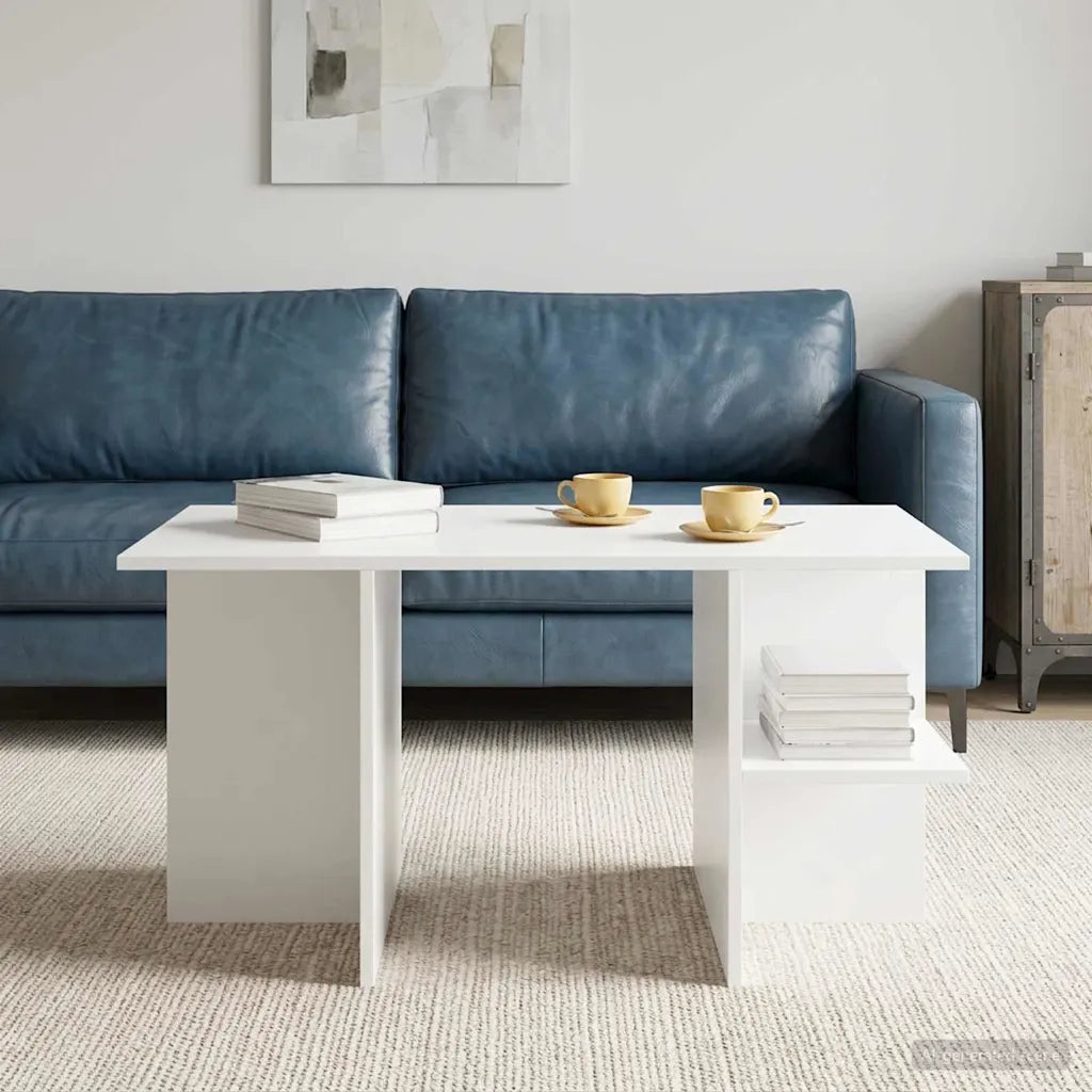 Tavolino da salotto | Tavolino da caff¨¨ | Tavolino da Soggiorno Bianco 87 x 50 x 45 cm Legno ingegnerizzato