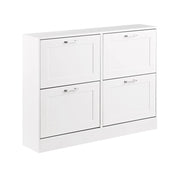 Scarpiera 4 ante in legno bianco Ginevra 105x82x24 cm