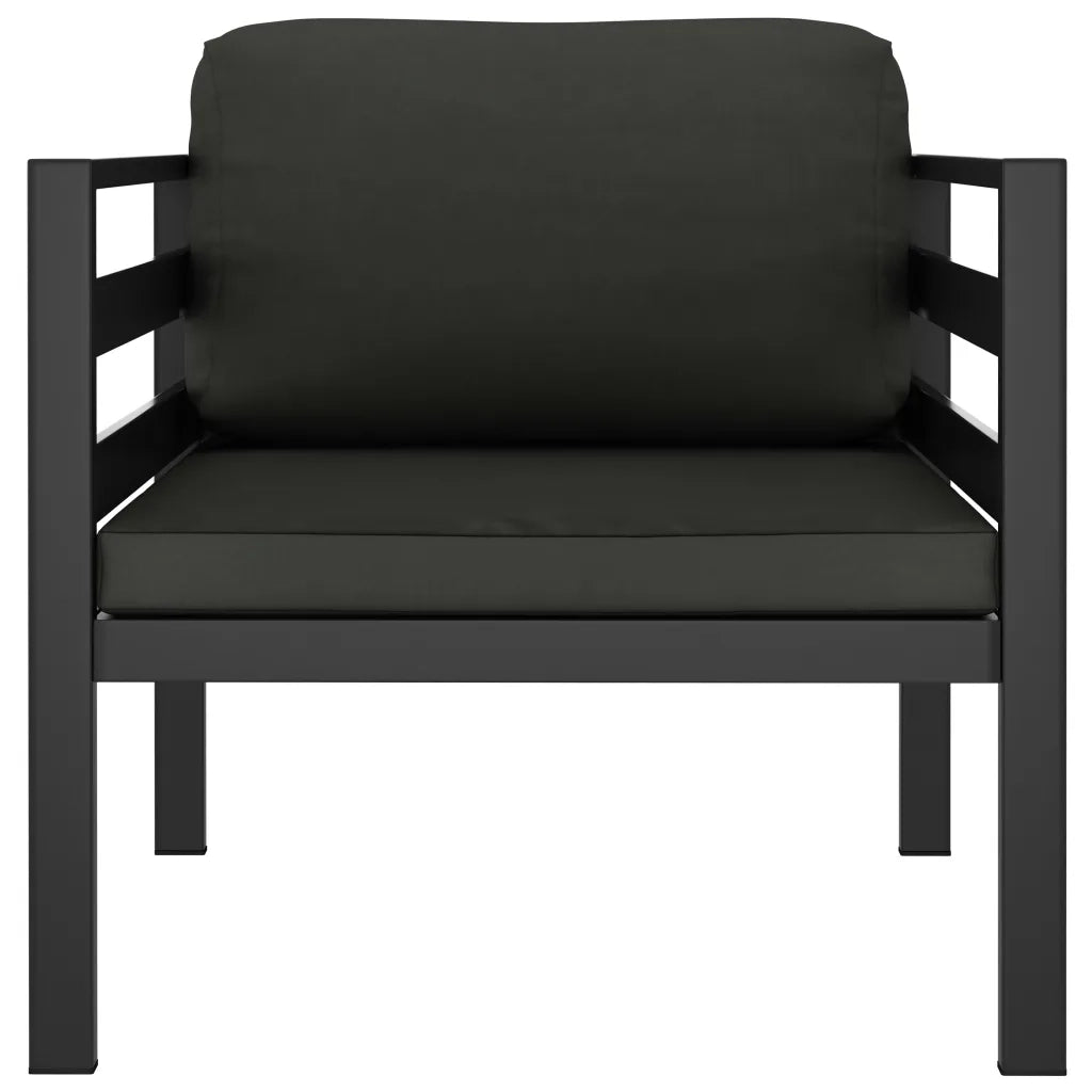 Divani Singoli 2 pz con Cuscini in Alluminio Antracite cod mxl 69956