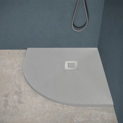 Piatto doccia semicircolare 100x100 grigio riducibile su misura Ten