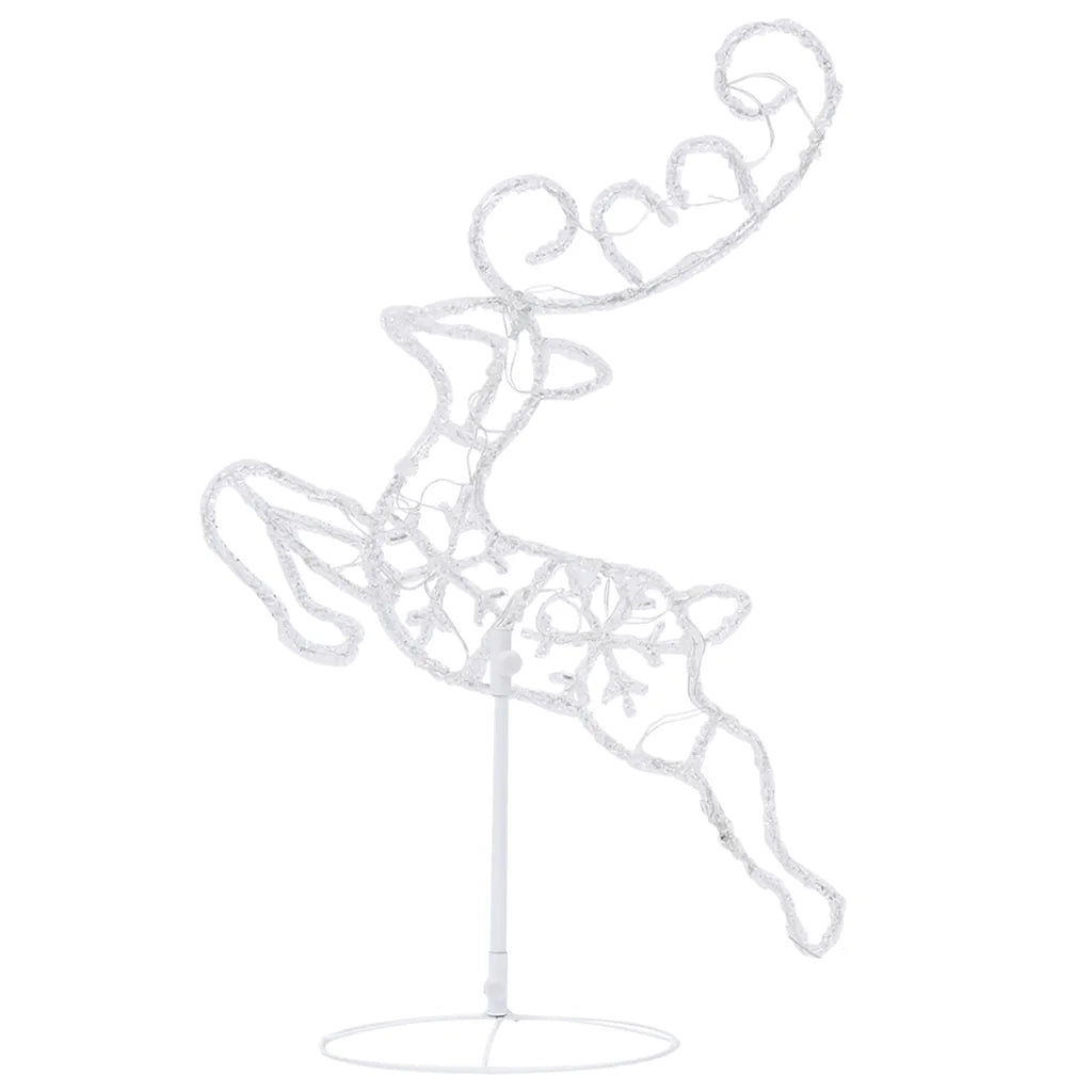 Decorazione Slitta Renne in Acrilico 260x21x87cm Bianco Caldo