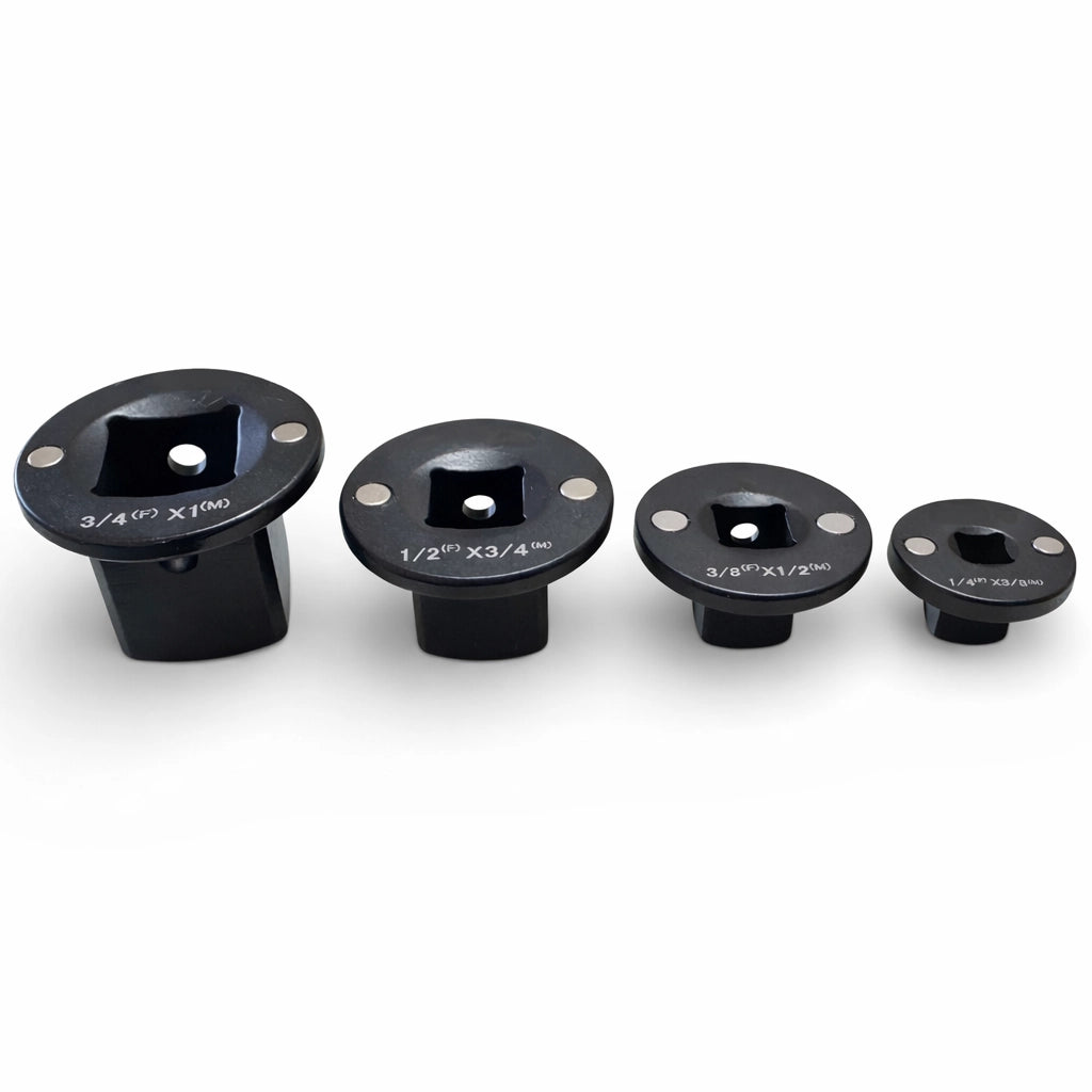 Set 4 Adattatori per Bussole a Basso Profilo 1/4–3/8–1/2–3/4–1 Pollice | FS-42201