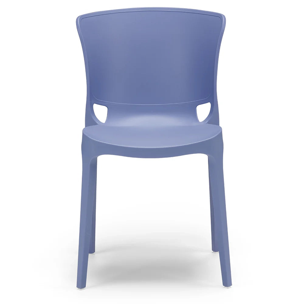 Set 4 sedie in polipropilene JUMBO, 100% MADE IN ITALY, impilabile, resistente ai raggi UV, design moderno, ideale per sala da pranzo, cucina, sala d’attesa, bar, ristoranti o giardino, colore Carta da Zucchero