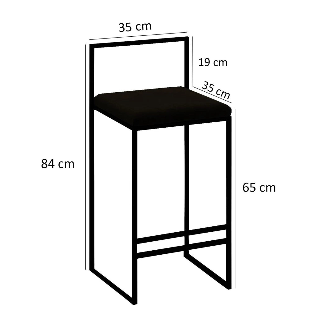 Sgabello da bar in metallo "Nordic" 35 x 35 x 84 cm - Crema