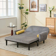 Divano multiforme 133.5x77x85 cm reclinabile in velluto grigio
