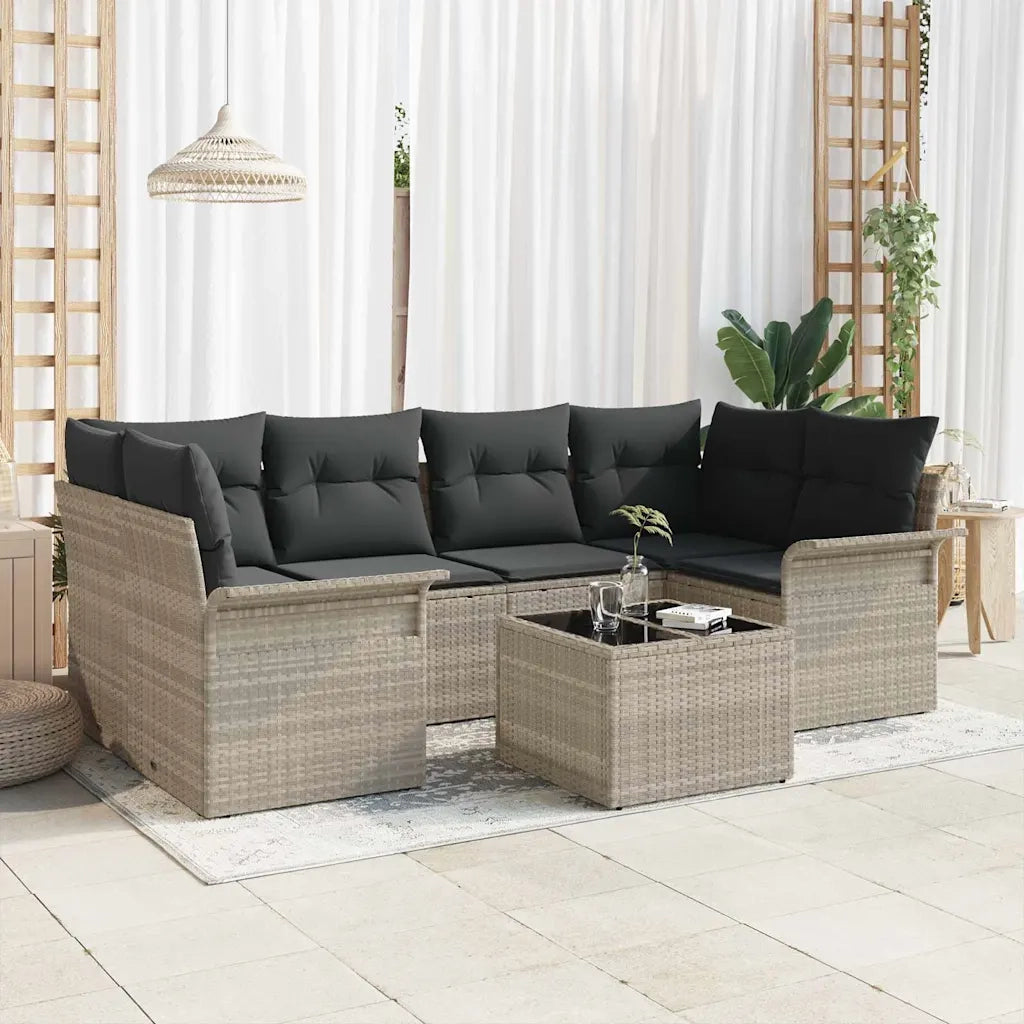 Set Divano da Giardino 7 pcs Grigio chiaro e grigio scuro 3353931