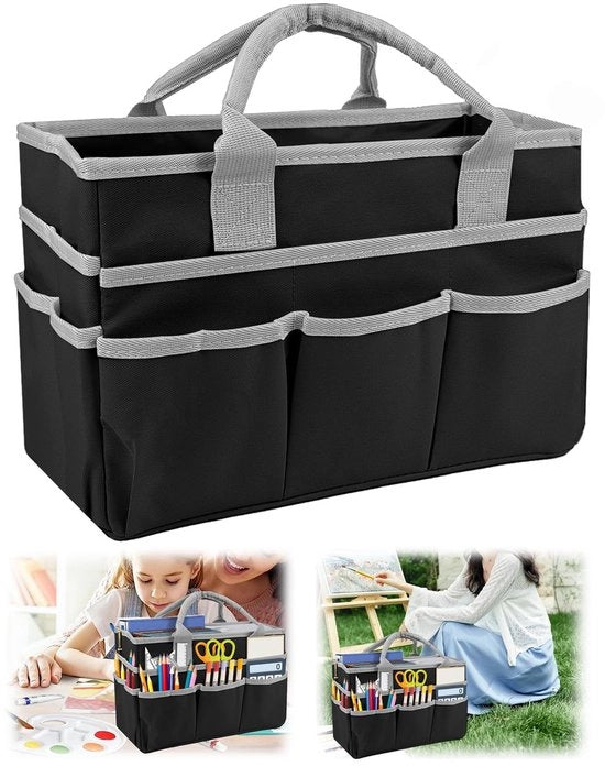 Organizzatore per materiali di scrittura con diverse tasche - Fatto di tessuto Oxford - Impermeabile all'acqua - Leggero - Dimensioni 34 x 15 x 22 cm